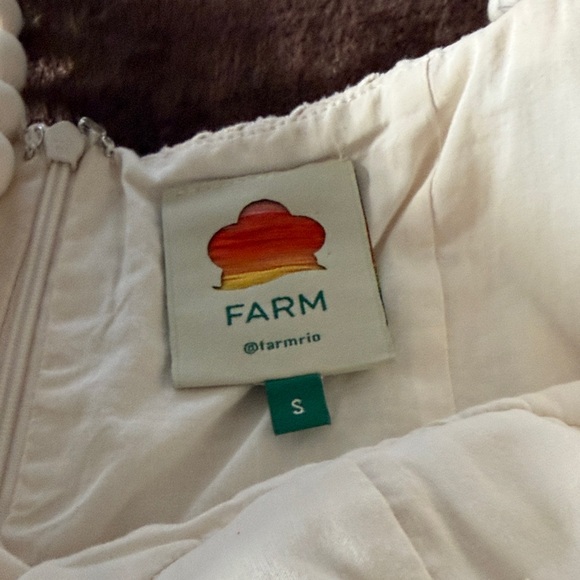 FARM Rio Cream Eyelet Lace Midi Dress with Spaghetti Straps - Picture 2 of 4